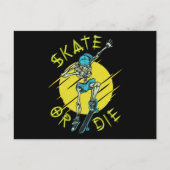 Skate oder die Skeleton-Skateboarder Postkarte (Vorderseite)
