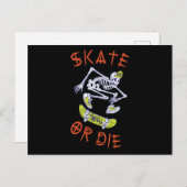 Skate oder die Skeleton-Skateboarder Postkarte (Vorne/Hinten)