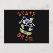 Skate oder die Skeleton-Skateboarder Postkarte (Vorderseite)