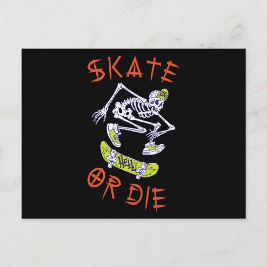 Skate oder die Skeleton-Skateboarder Postkarte (Vorderseite)