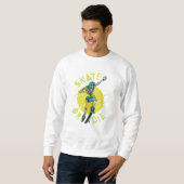 Skate oder die Skeleton-Skateboarder Sweatshirt (Vorne ganz)