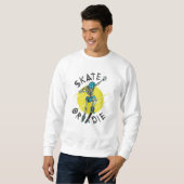 Skate oder die Skeleton-Skateboarder Sweatshirt (Vorne ganz)