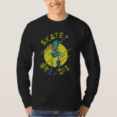 Skate oder die Skeleton-Skateboarder T-Shirt (Vorderseite)