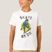 Skate oder die Skeleton-Skateboarder T-Shirt (Vorderseite)