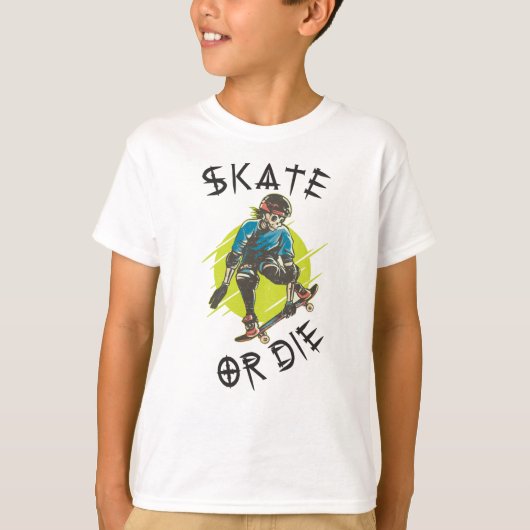 Skate oder die Skeleton-Skateboarder T-Shirt (Vorderseite)