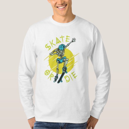 Skate oder die Skeleton-Skateboarder T-Shirt (Vorderseite)