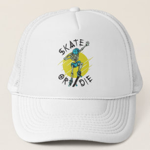 Skate oder die Skeleton Skateboarder Trucker Hat Truckerkappe
