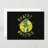Skate oder die Skelett Skateboarder-Postkarte Postkarte (Vorne/Hinten)