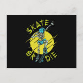 Skate oder die Skelett Skateboarder-Postkarte Postkarte (Vorderseite)