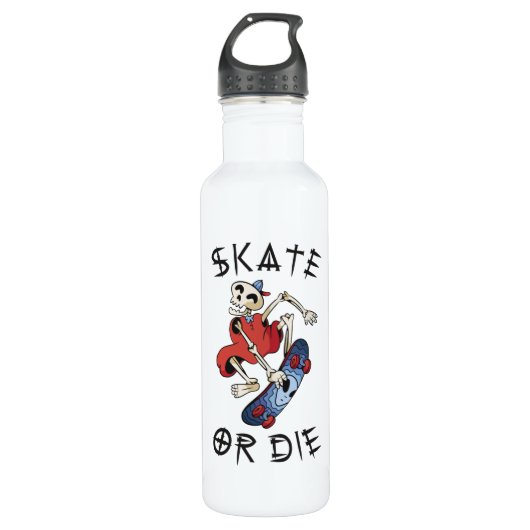 Skate oder die Skelettläufer Edelstahlflasche (Vorderseite)