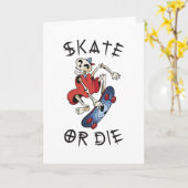 Skate oder die Skelettläufer Karte (Gelbe Blume)