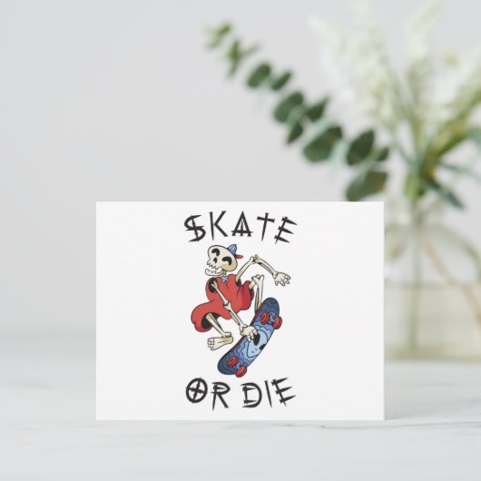 Skate oder die Skelettläufer Postkarte (Stehend Vorderseite)