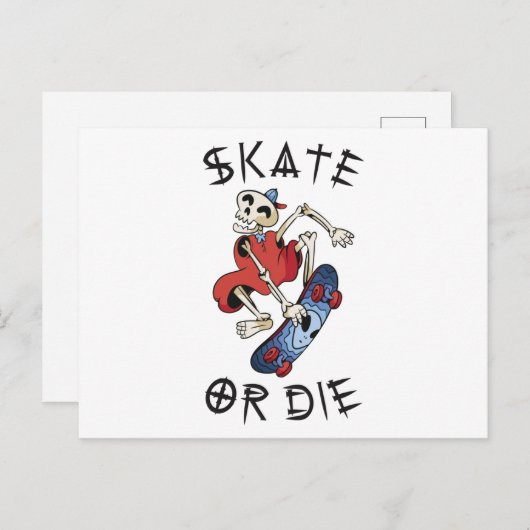 Skate oder die Skelettläufer Postkarte (Vorne/Hinten)