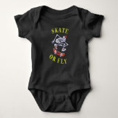Skate oder Fly Skeleton Skateboarder Baby Strampler (Vorderseite)