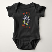 Skate oder Fly Skeleton Skateboarder Baby Strampler (Vorderseite)