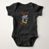 Skate oder Fly Skeleton Skateboarder Baby Strampler (Vorderseite)