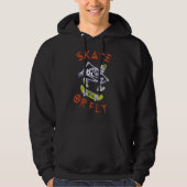 Skate oder Fly Skeleton Skateboarder Hoodie (Vorderseite)