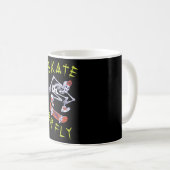 Skate oder Fly Skeleton Skateboarder Kaffeetasse (VorderseiteRechts)