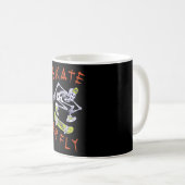 Skate oder Fly Skeleton Skateboarder Kaffeetasse (VorderseiteRechts)