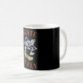Skate oder Fly Skeleton Skateboarder Kaffeetasse (VorderseiteRechts)