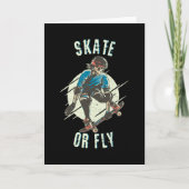 Skate oder Fly Skeleton Skateboarder Karte (Vorderseite)