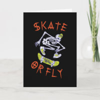 Skate oder Fly Skeleton Skateboarder