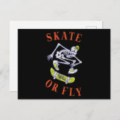 Skate oder Fly Skeleton Skateboarder Postkarte (Vorne/Hinten)