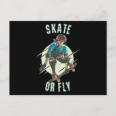 Skate oder Fly Skeleton Skateboarder Postkarte (Vorderseite)