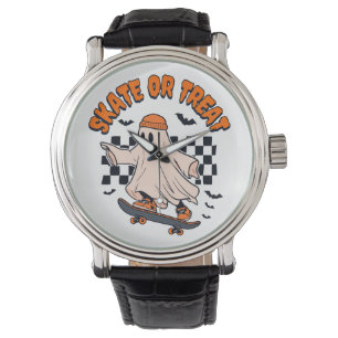 Skate- oder Leckerei-Ghost-Halloween Armbanduhr