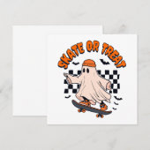 Skate- oder Leckerei-Ghost-Halloween Einladung (Vorne/Hinten)