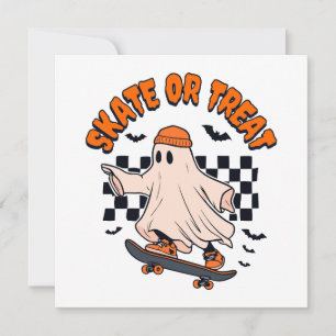 Skate- oder Leckerei-Ghost-Halloween Einladung