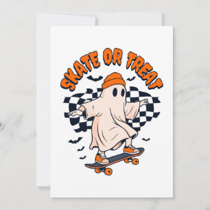 Skate- oder Leckerei-Ghost-Halloween Einladung