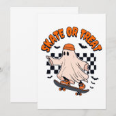 Skate- oder Leckerei-Ghost-Halloween Einladung (Vorne/Hinten)