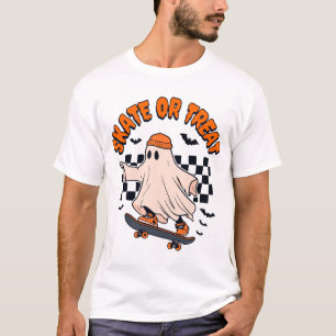 Skate- oder Leckerei-Ghost-Halloween T-Shirt