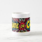 "Skate oder Schrei" Retro Pop Art Kaffeetasse (Mittel)