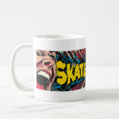 "Skate oder Schrei" Retro Pop Art Kaffeetasse (Links)