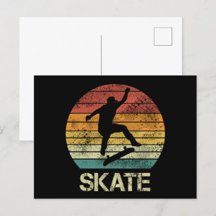 Skate Olli Vintages Design für Skater Feiertagspostkarte