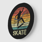 Skate Olli Vintages Design für Skater Große Wanduhr (Winkel)