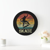 Skate Olli Vintages Design für Skater Große Wanduhr (Zuhause)