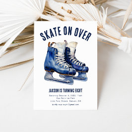 Skate on Over Ice Hockey Geburtstag laden Skate ei Einladung