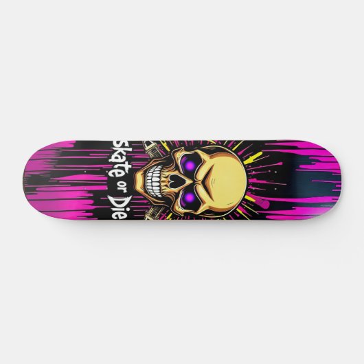Skate or Die Nº8 - Skateboard Deck - Punk Grunge (Horizontal)