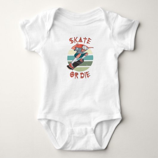 Skate or die Skateboarder Junge Baby Strampler (Vorderseite)