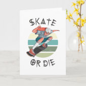 Skate or die Skateboarder Junge Karte (Gelbe Blume)