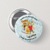 Skate Park Fun Boy Geburtstagsparty Button (Vorne & Hinten)