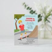 Skate Park Fun Boy Geburtstagsparty Einladungspostkarte (Stehend Vorderseite)