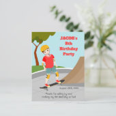 Skate Park Fun Boy Geburtstagsparty Postkarte (Stehend Vorderseite)