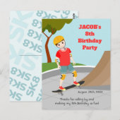 Skate Park Fun Boy Geburtstagsparty Postkarte (Vorne/Hinten)
