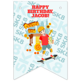 Skate Park Fun Boy Geburtstagsparty Wimpelkette