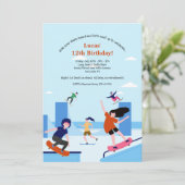 Skate Park Geburtstagsparty Einladung (Stehend Vorderseite)