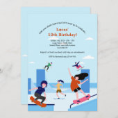 Skate Park Geburtstagsparty Einladung (Vorne/Hinten)